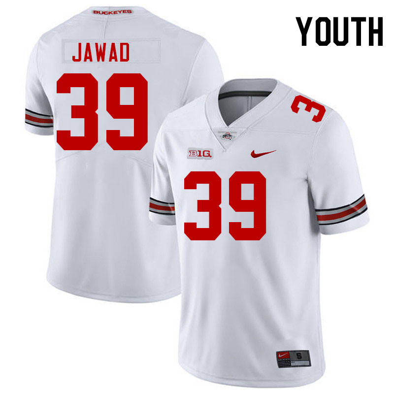 Ohio State Buckeyes Hadi Jawad Youth #39 Authentic White College Football Jersey 2404HTHE3